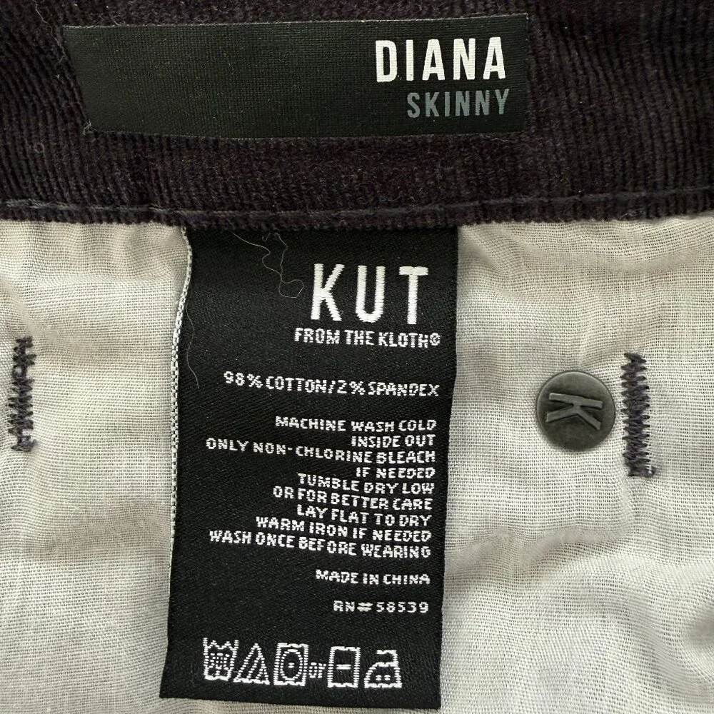 KUT from the KLOTH | Off-White Diana Straight Corduroy Pants, Size 14 - Picture 5 of 5